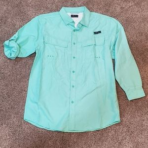Joe Marlin Long Sleeve Shirt Mens Large. Tidal Blue Heather Color.